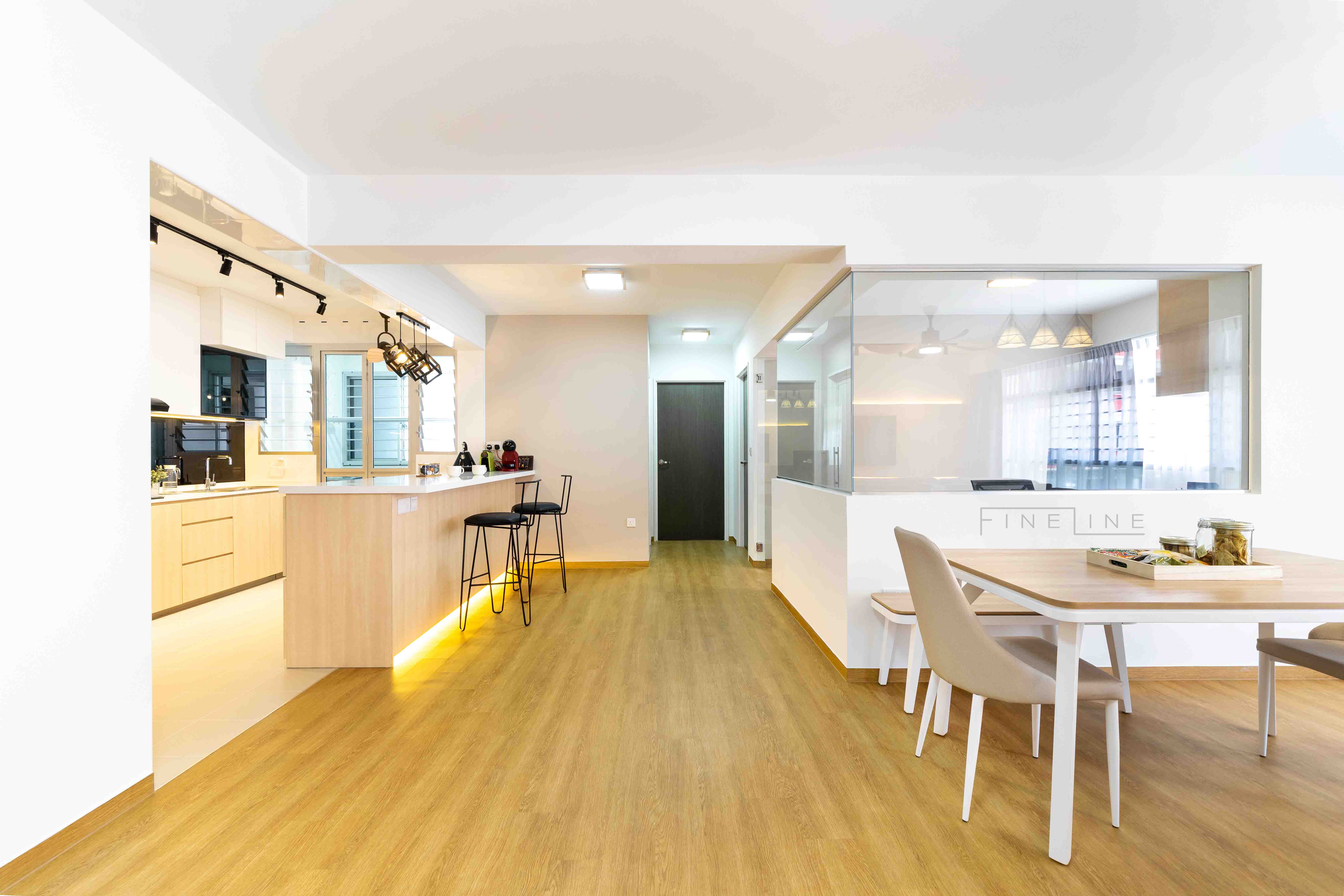 Scandinavian Design - Dining Room - HDB 5 Room - Design by Fineline Design Pte Ltd