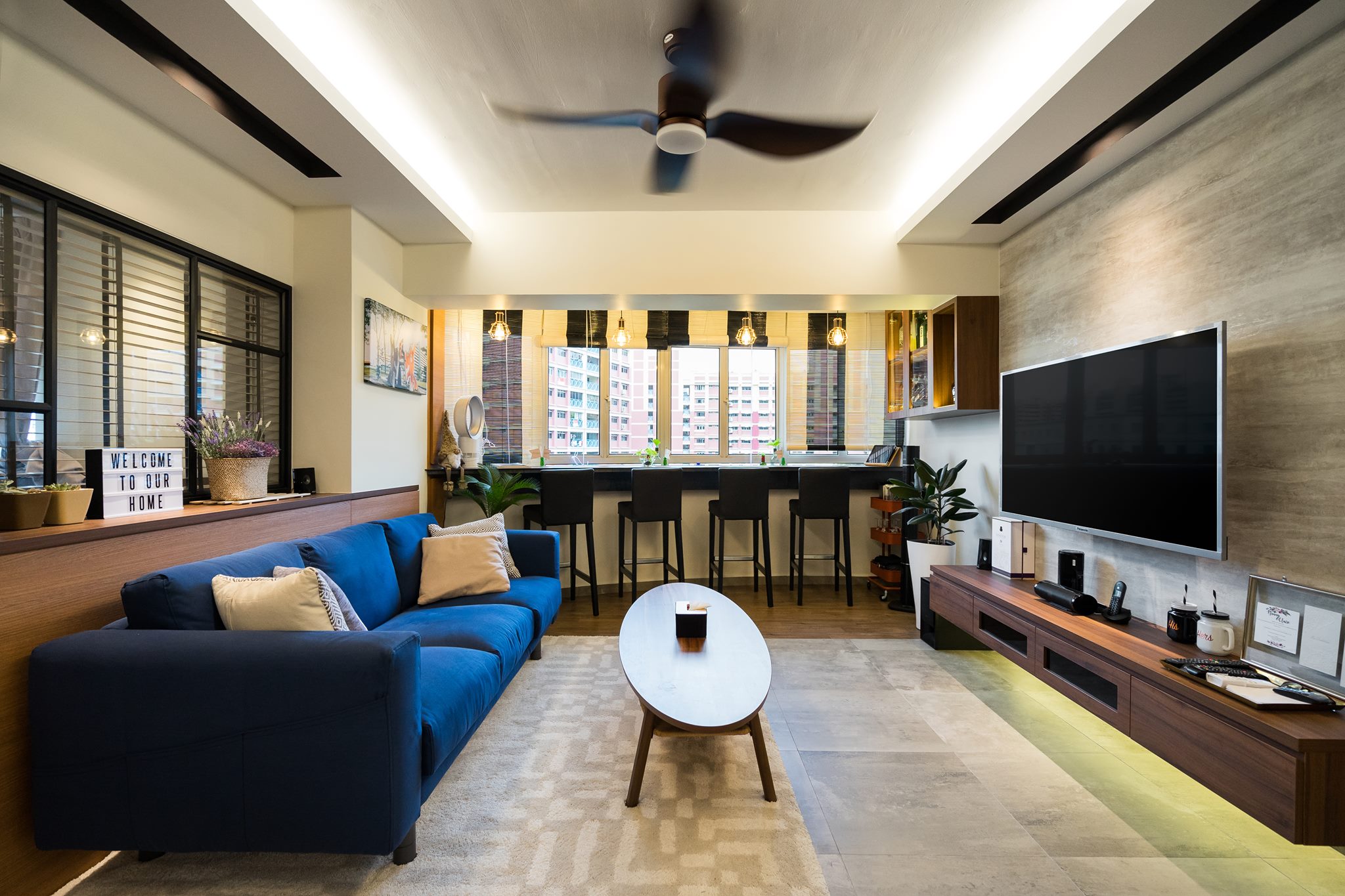 Contemporary Design - Living Room - HDB 5 Room - Design by Fineline Design Pte Ltd