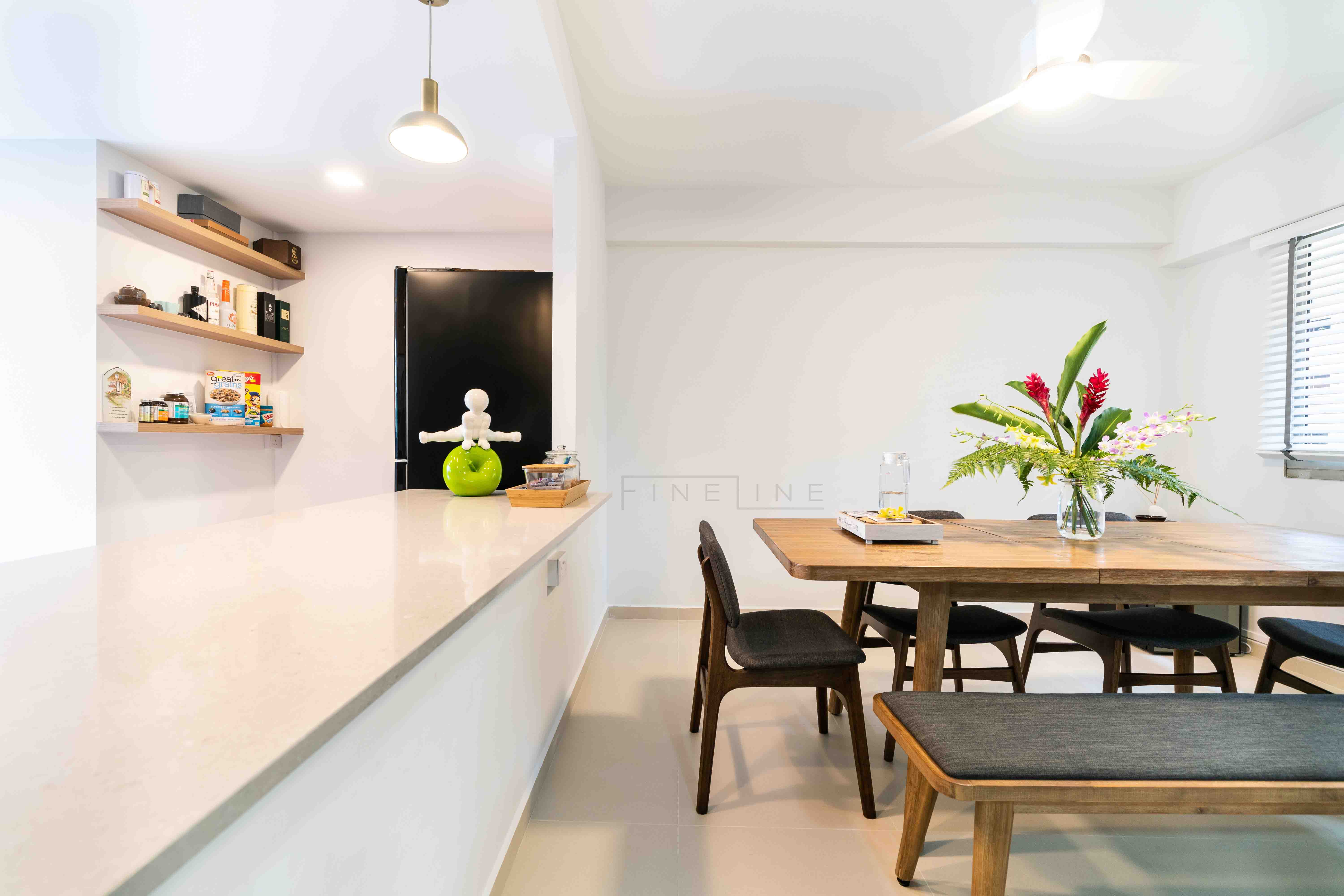 Modern Design - Dining Room - HDB Executive Apartment - Design by Fineline Design Pte Ltd