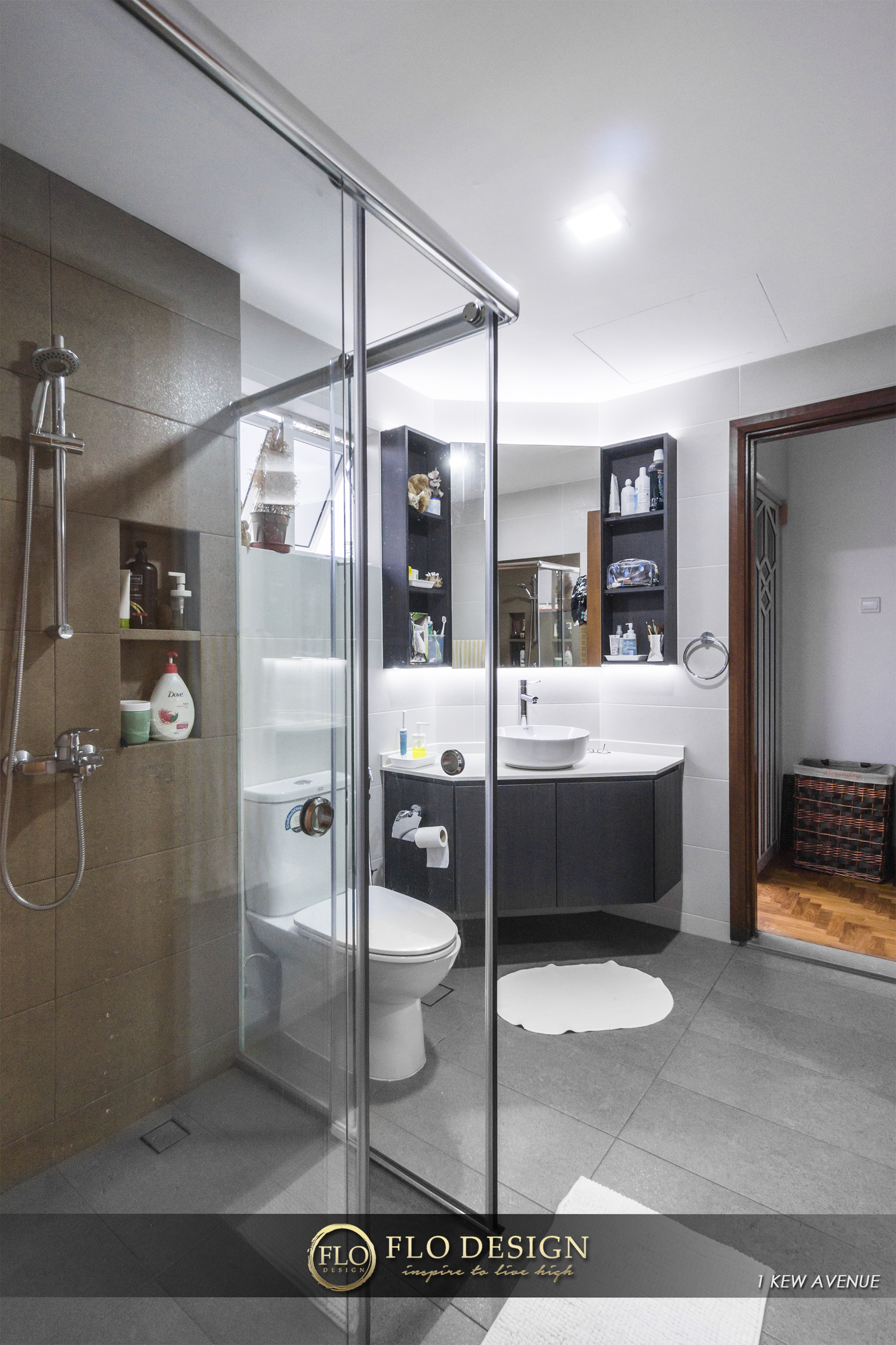 Contemporary, Eclectic, Rustic Design - Bathroom - Landed House - Design by Flo Design Pte Ltd