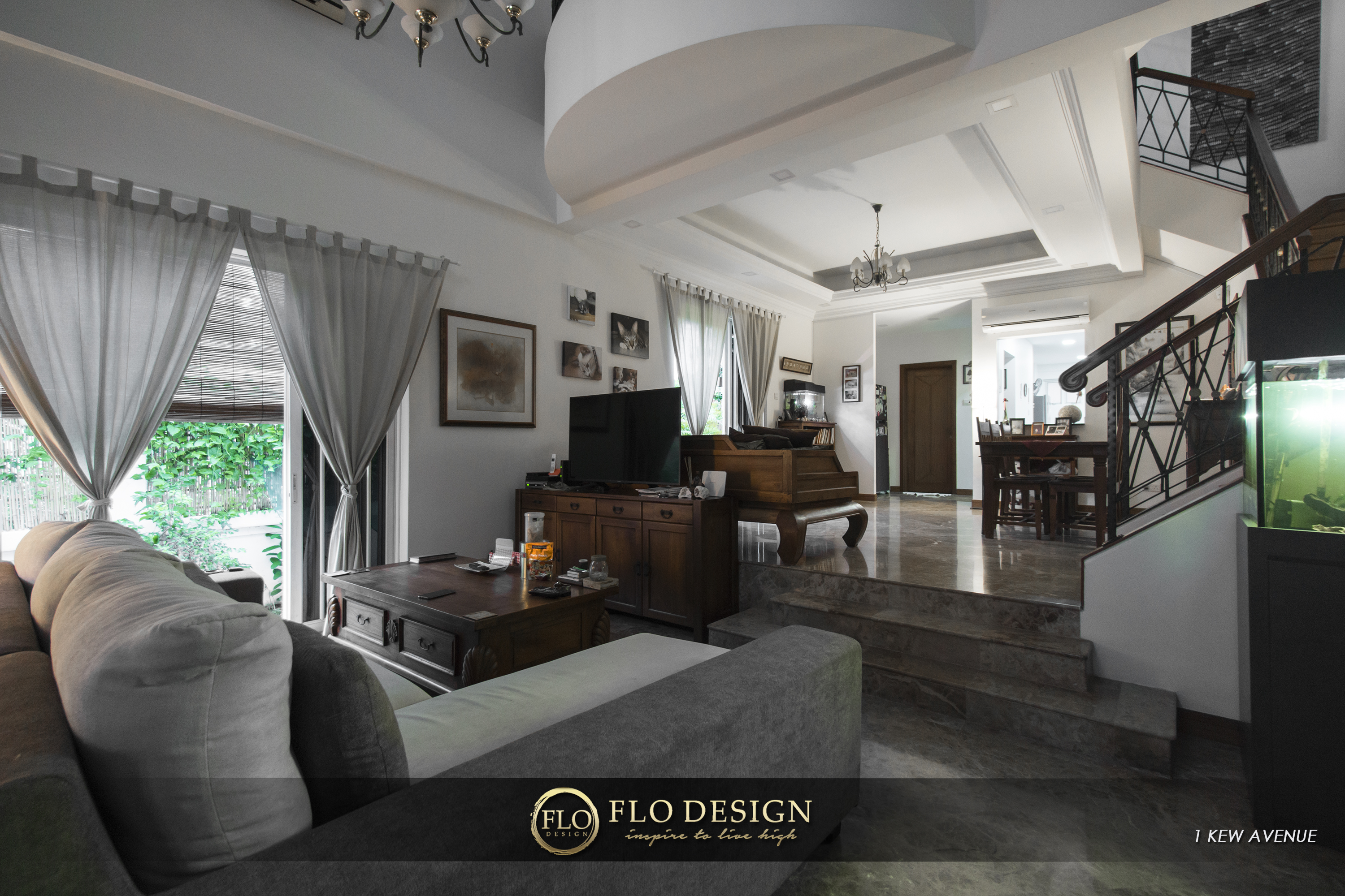 Contemporary, Eclectic, Rustic Design - Living Room - Landed House - Design by Flo Design Pte Ltd