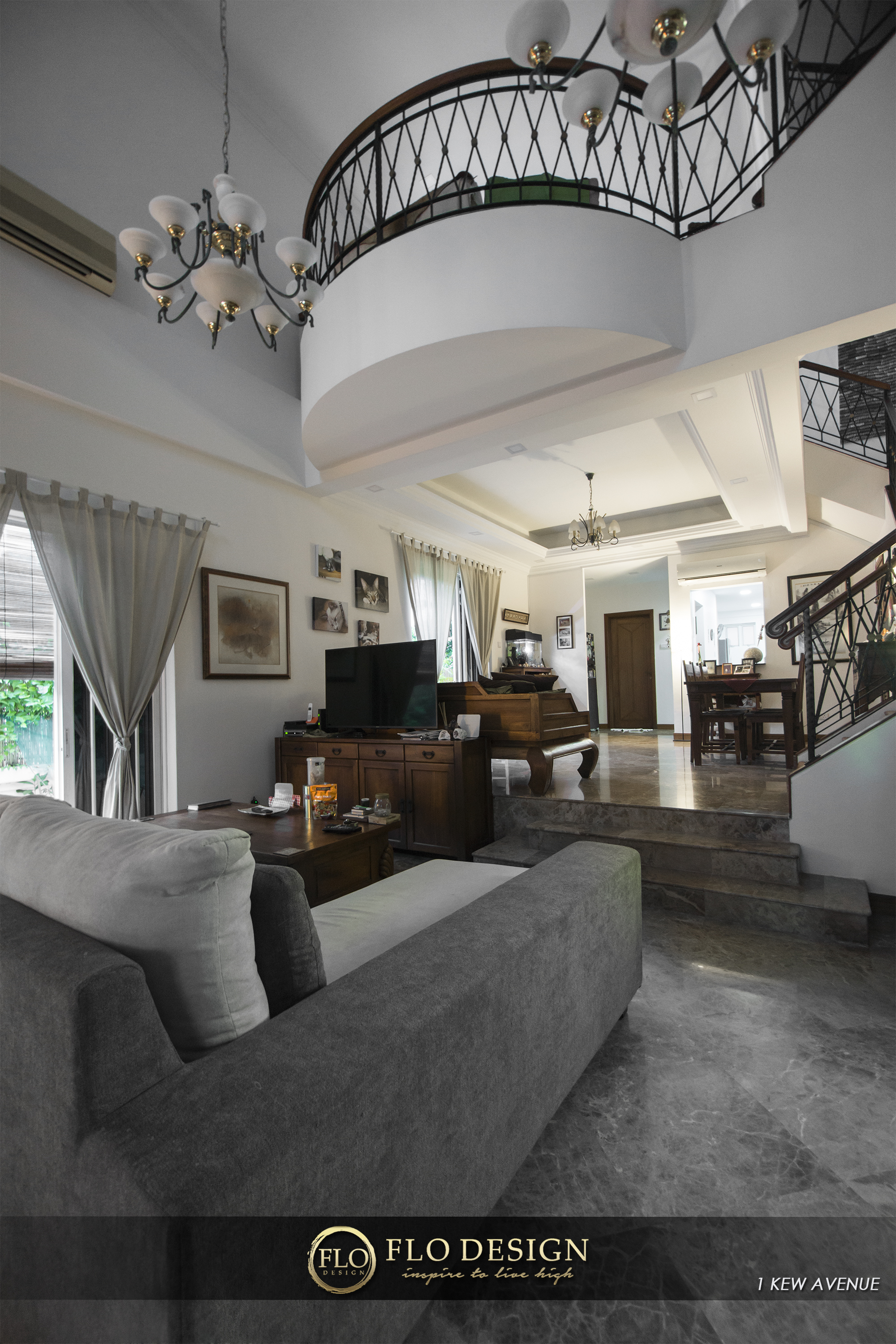 Contemporary, Eclectic, Rustic Design - Living Room - Landed House - Design by Flo Design Pte Ltd