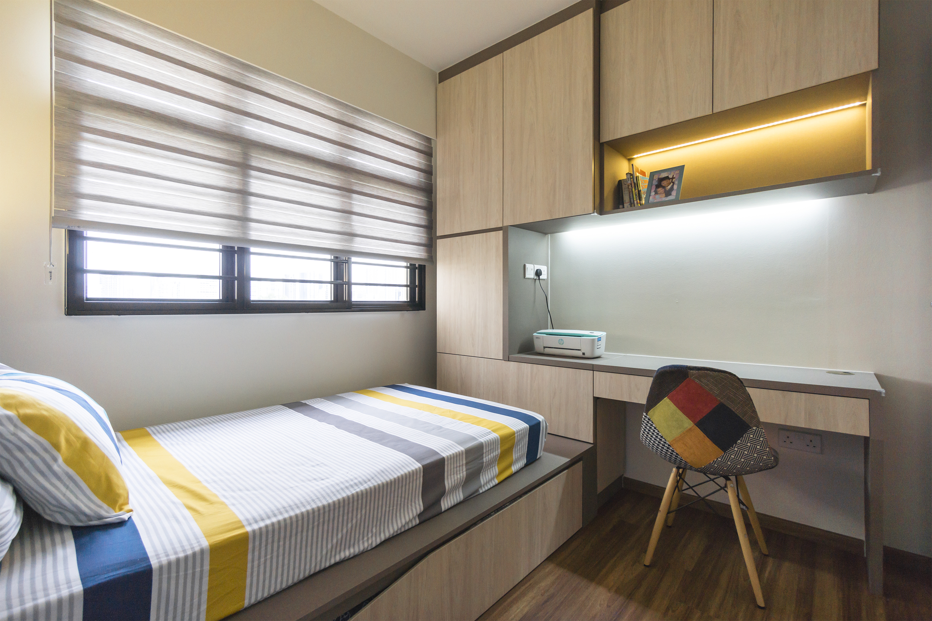 Contemporary, Eclectic Design - Bedroom - HDB 4 Room - Design by Flo Design Pte Ltd