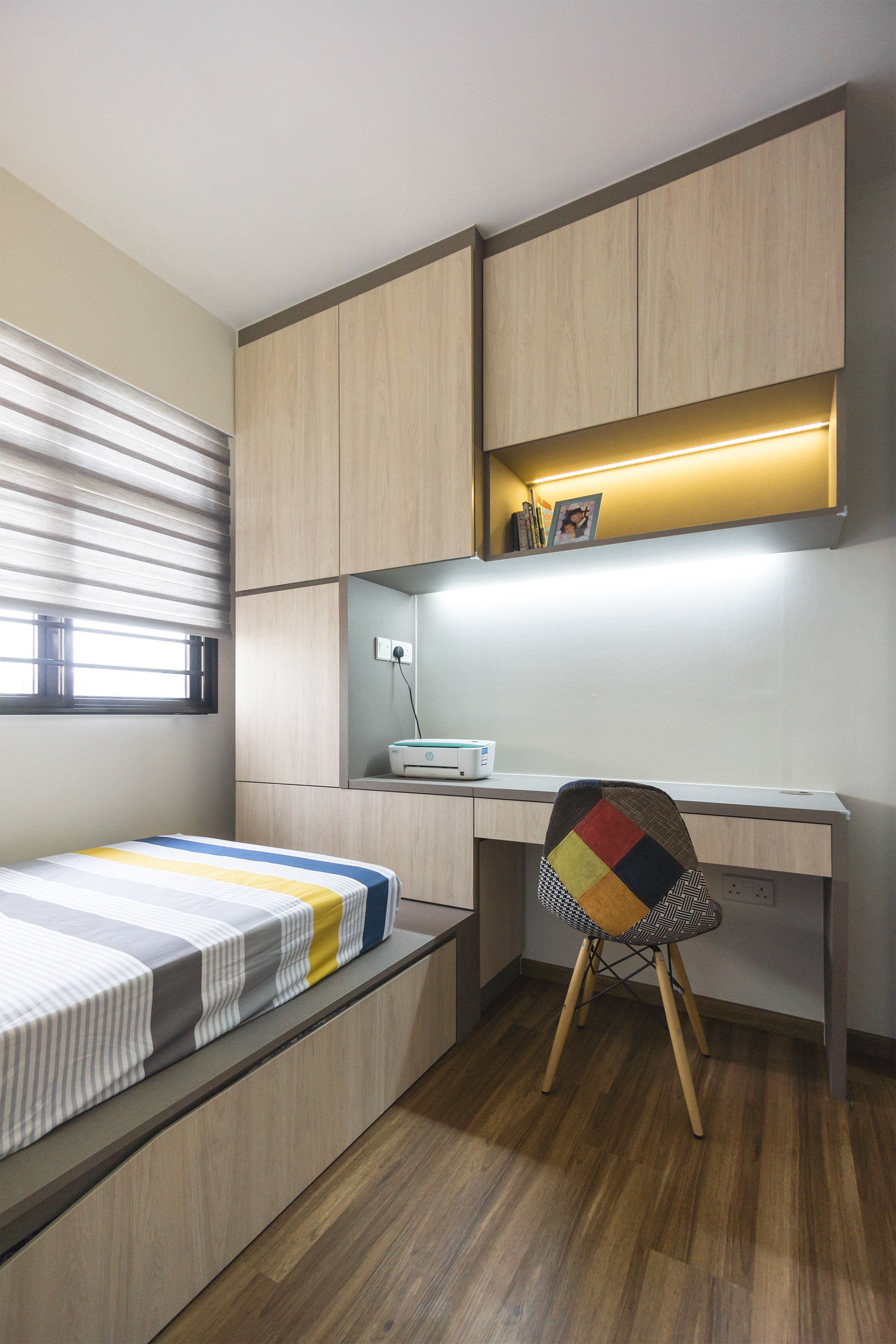 Contemporary, Eclectic Design - Bedroom - HDB 4 Room - Design by Flo Design Pte Ltd