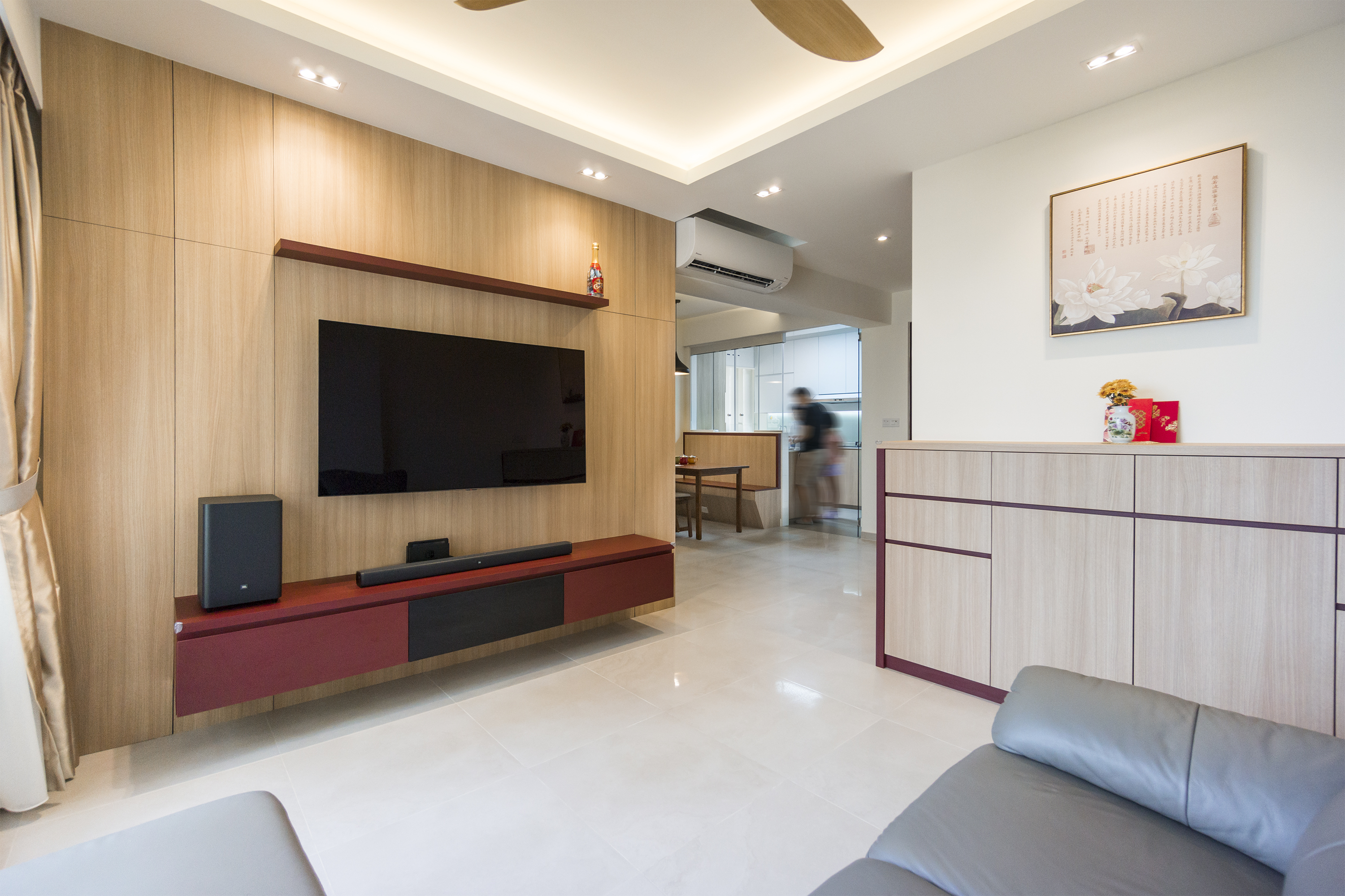 Contemporary, Eclectic Design - Living Room - HDB 4 Room - Design by Flo Design Pte Ltd