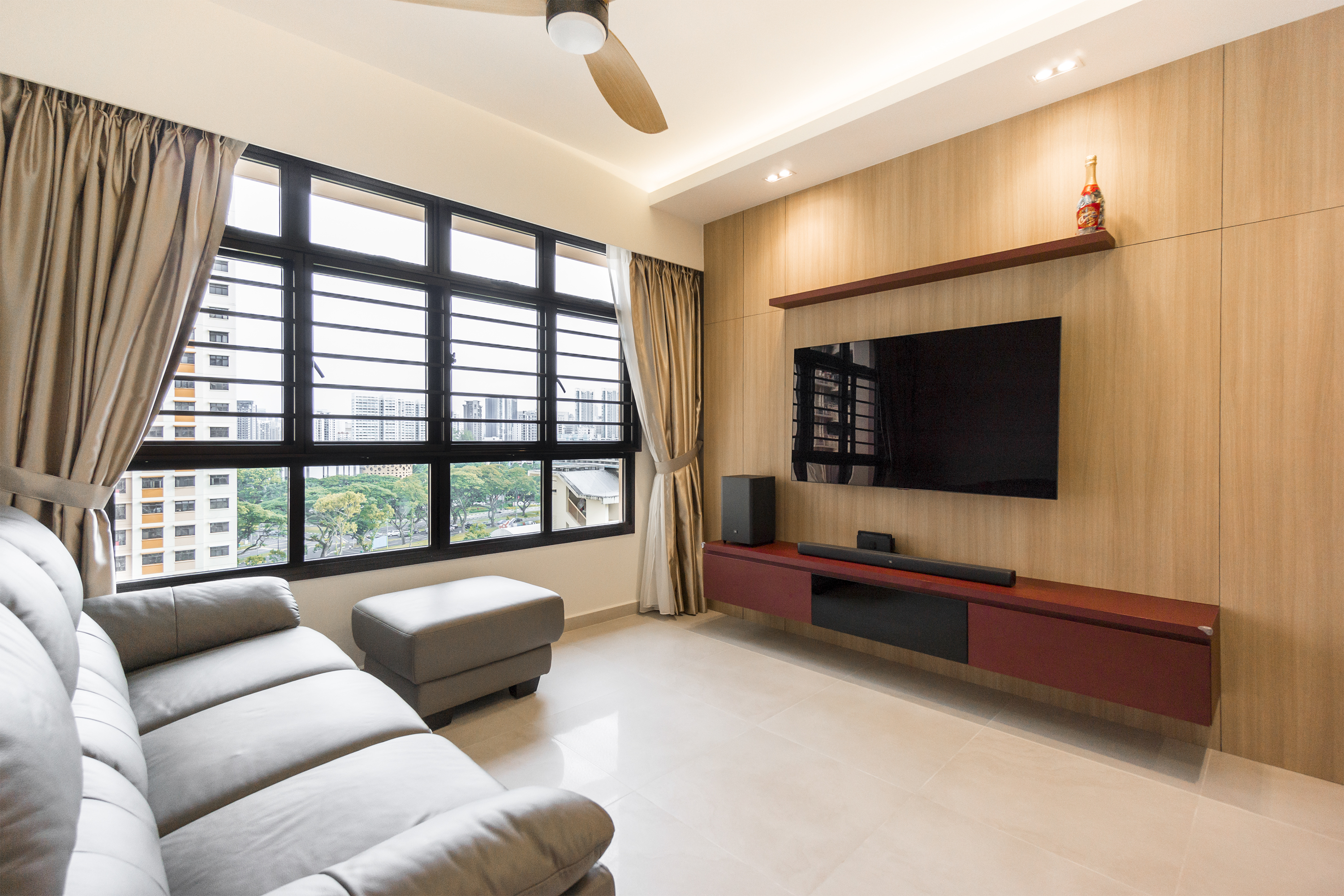 Contemporary, Eclectic Design - Living Room - HDB 4 Room - Design by Flo Design Pte Ltd
