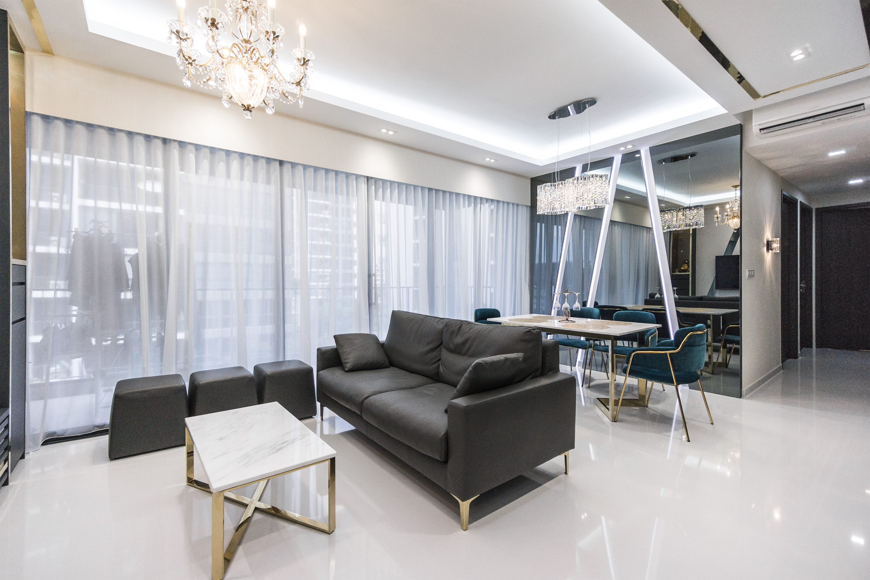 Classical, Contemporary Design - Living Room - Condominium - Design by Flo Design Pte Ltd