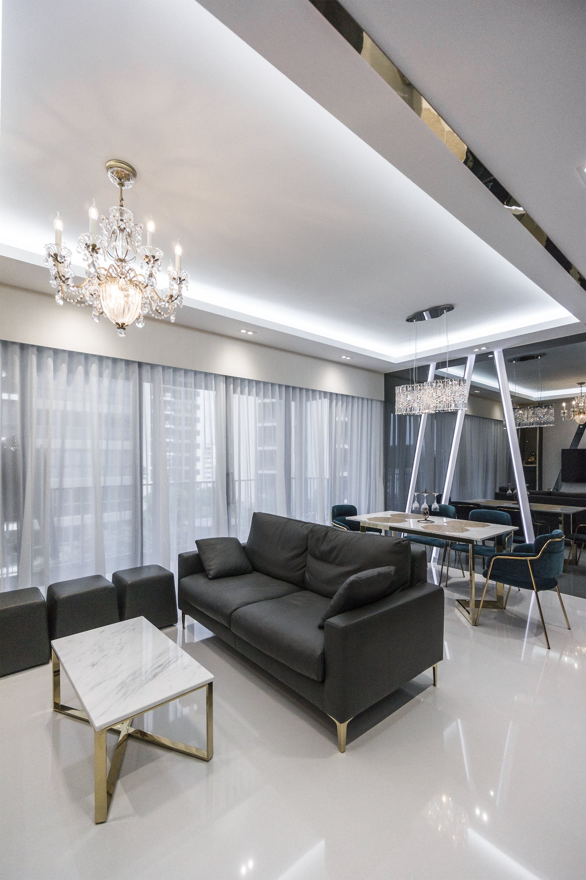 Classical, Contemporary Design - Living Room - Condominium - Design by Flo Design Pte Ltd