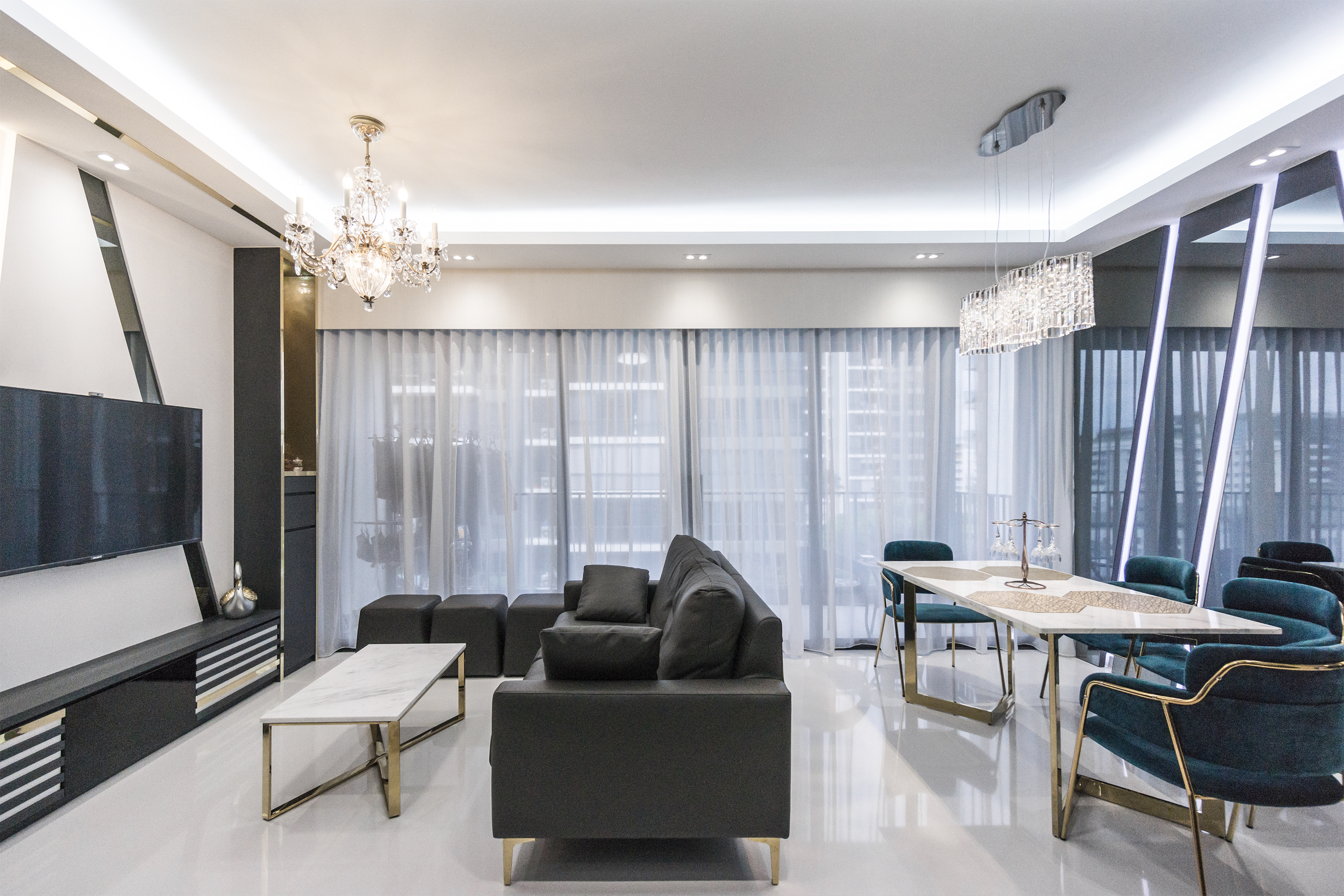 Classical, Contemporary Design - Living Room - Condominium - Design by Flo Design Pte Ltd