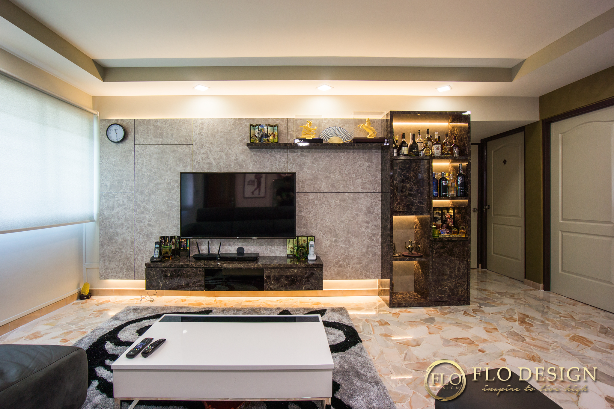 Contemporary Design - Living Room - HDB 4 Room - Design by Flo Design Pte Ltd