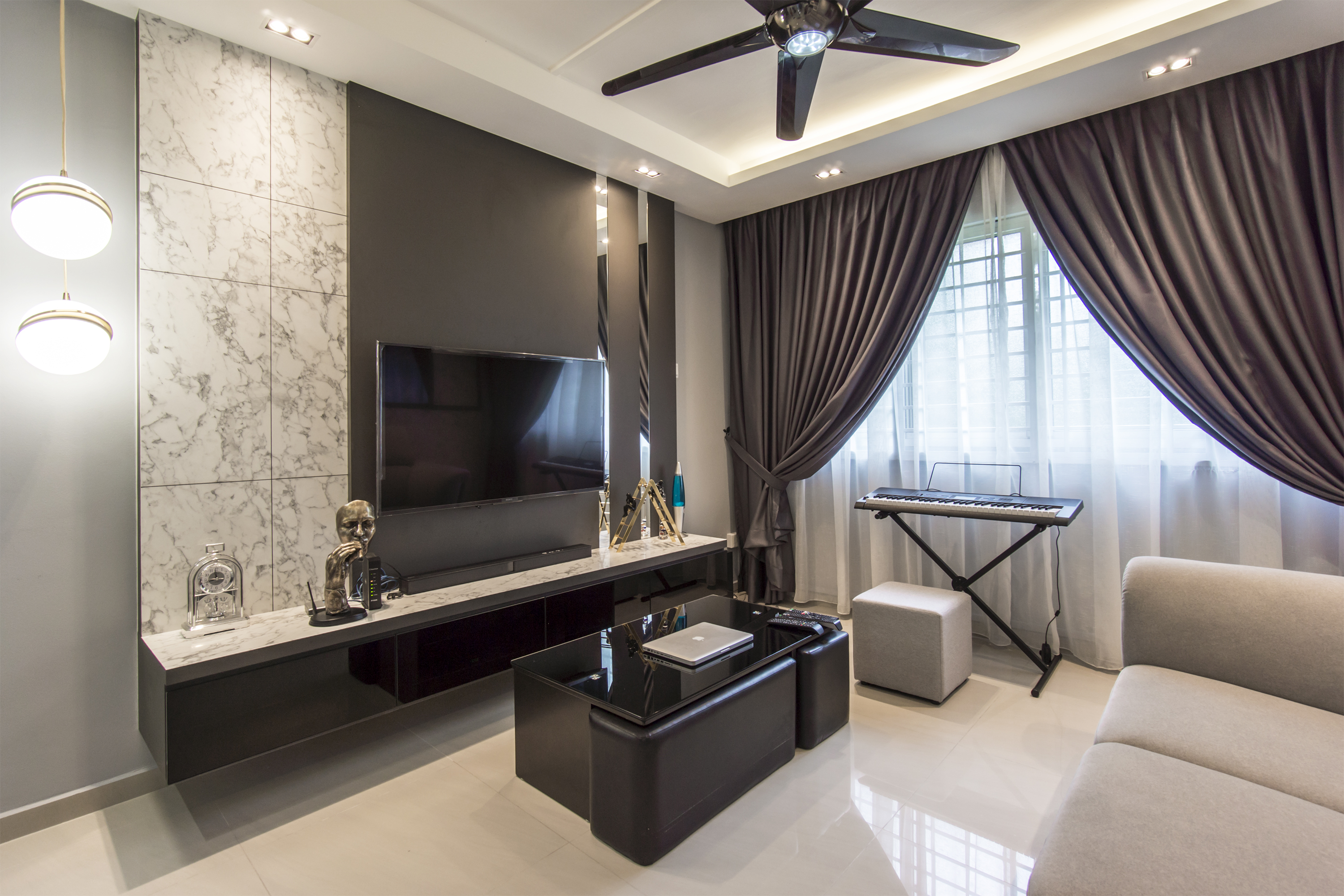 Contemporary, Modern Design - Living Room - HDB 4 Room - Design by Flo Design Pte Ltd