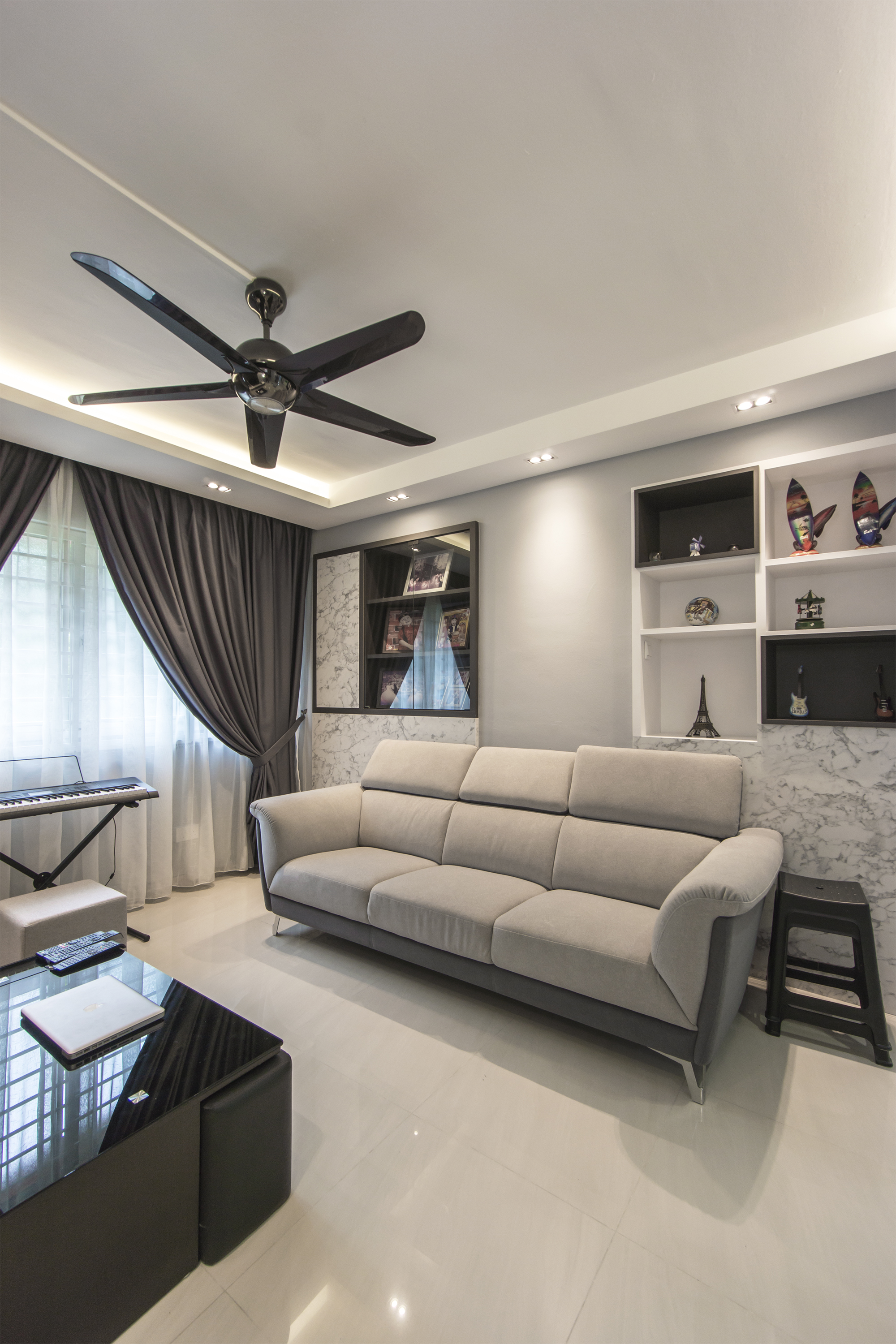 Contemporary, Modern Design - Living Room - HDB 4 Room - Design by Flo Design Pte Ltd