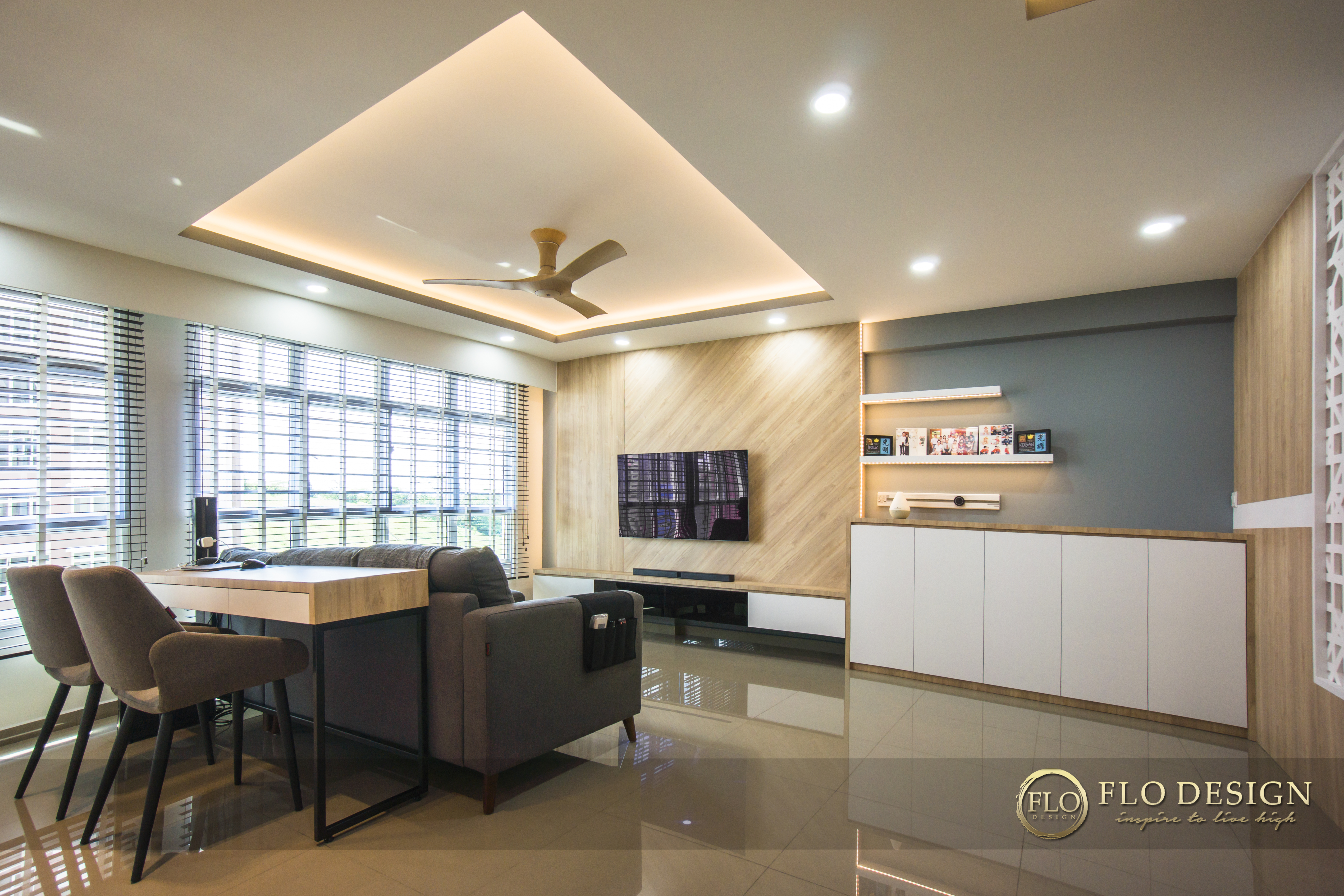 Contemporary, Scandinavian Design - Living Room - HDB 5 Room - Design by Flo Design Pte Ltd