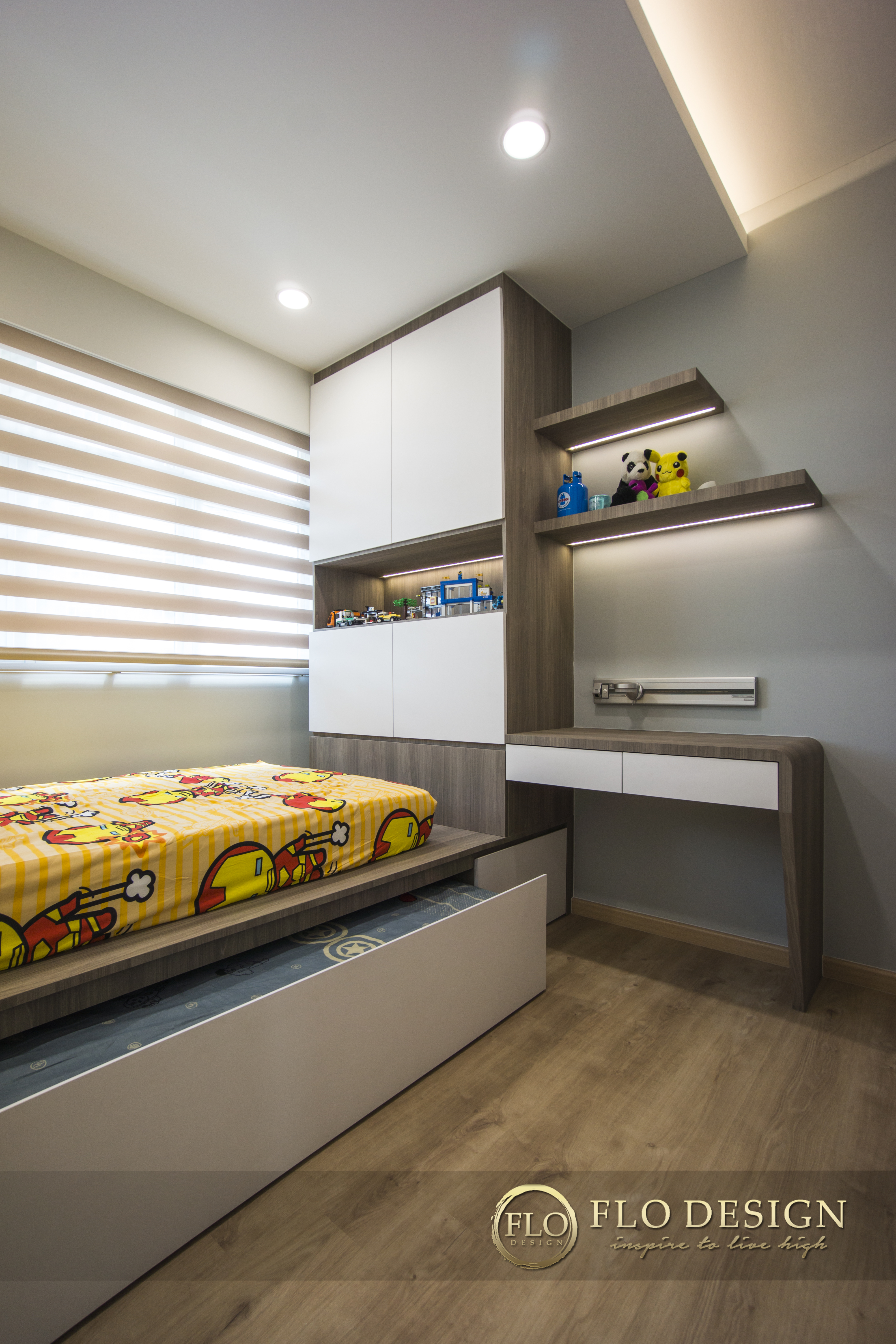 Contemporary, Scandinavian Design - Study Room - HDB 5 Room - Design by Flo Design Pte Ltd