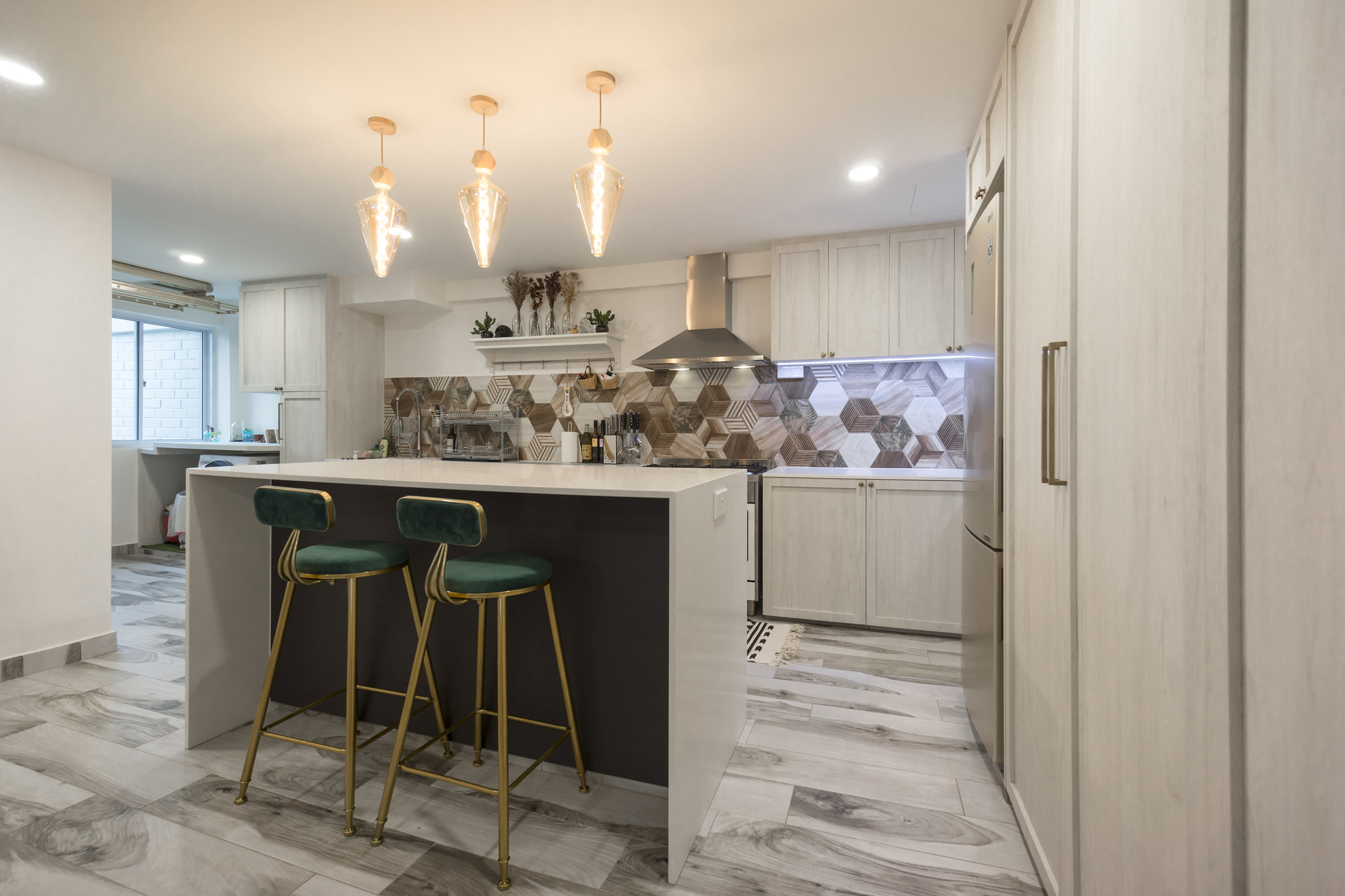 Country, Rustic Design - Kitchen - HDB 5 Room - Design by Flo Design Pte Ltd