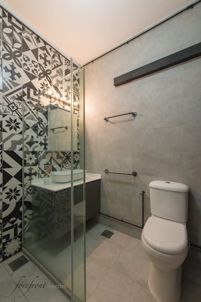 Industrial Design - Bathroom - HDB Executive Apartment - Design by Forefront Interior