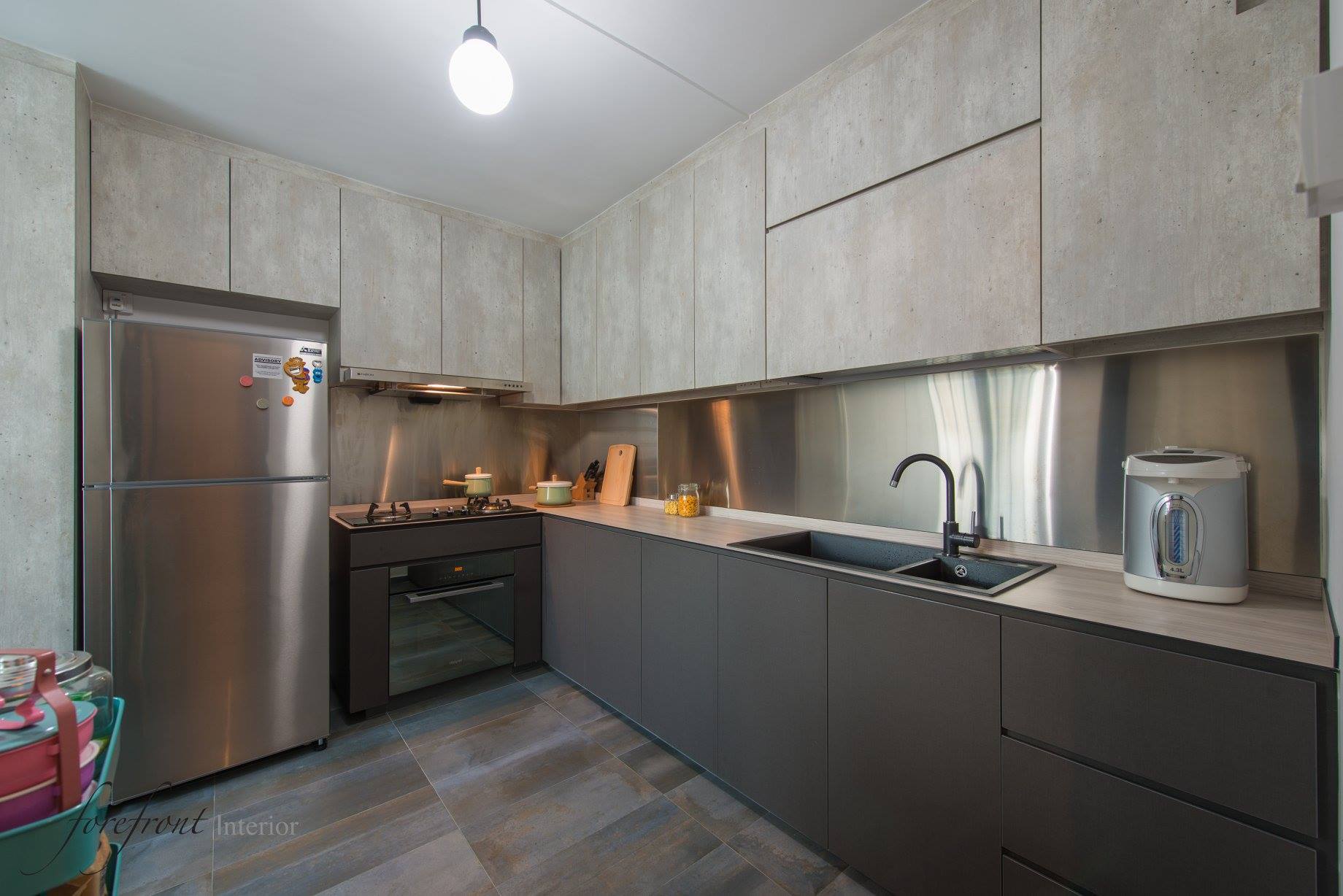 Industrial Design - Kitchen - HDB Executive Apartment - Design by Forefront Interior