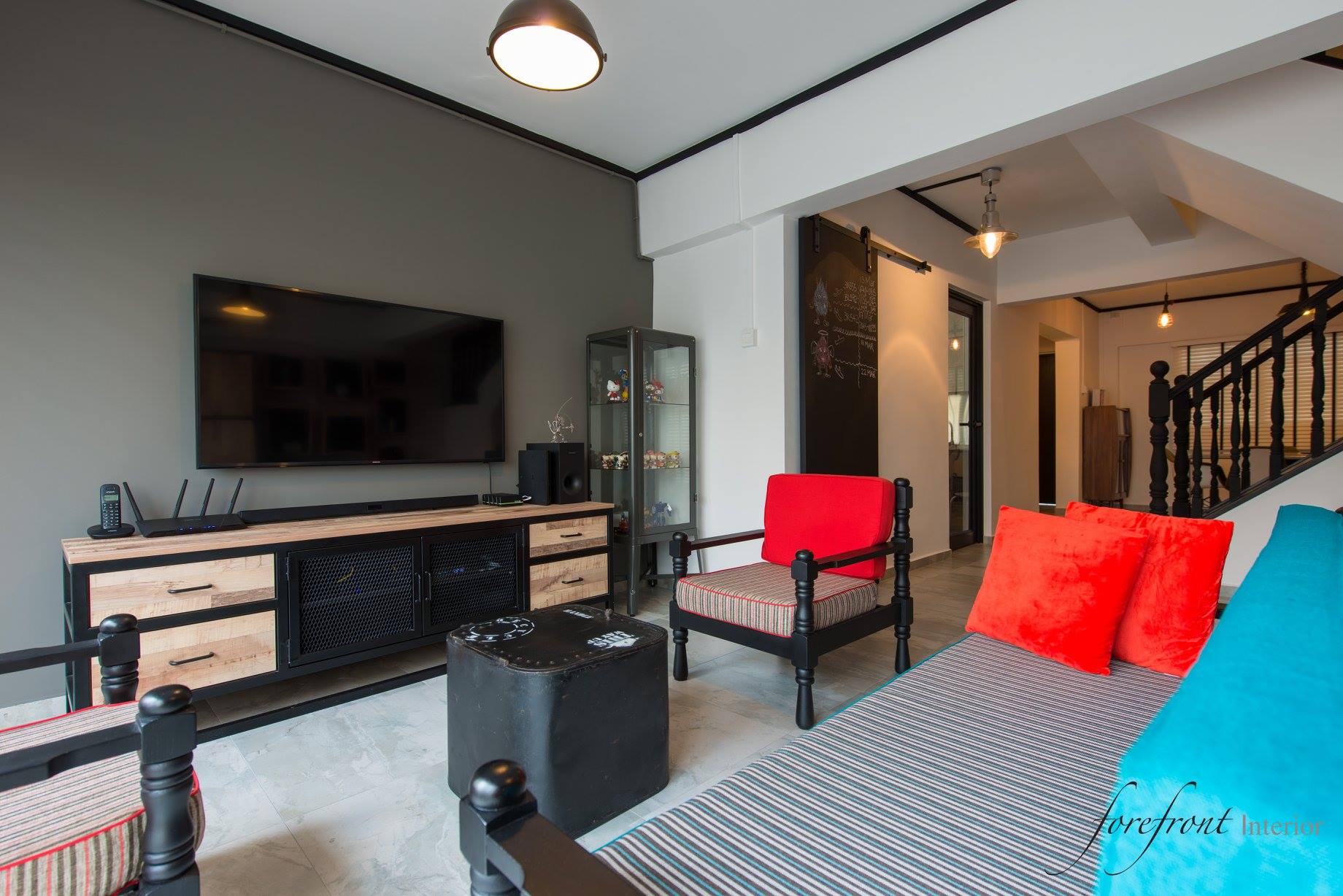 Industrial Design - Living Room - HDB Executive Apartment - Design by Forefront Interior