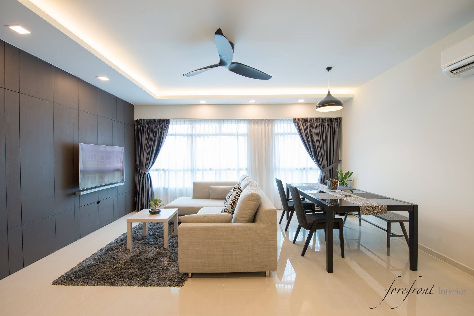 Minimalist Design - Living Room - HDB 5 Room - Design by Forefront Interior