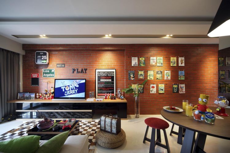 Eclectic, Industrial Design - Living Room - HDB 4 Room - Design by Fuse Concept Pte Ltd