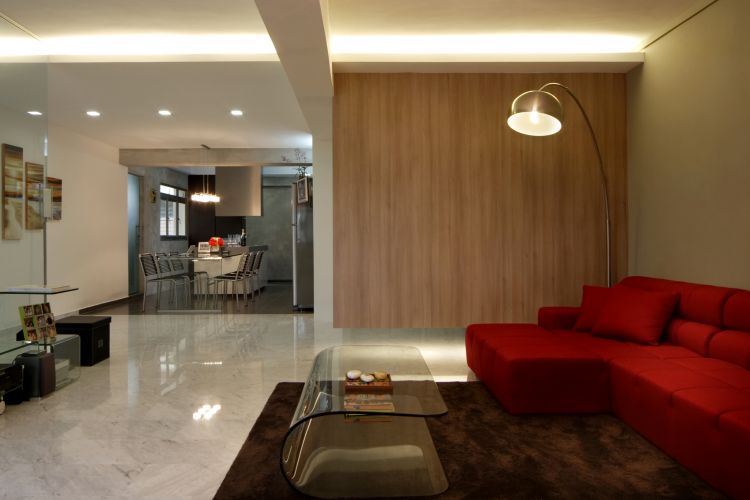 Contemporary, Eclectic Design - Living Room - HDB 5 Room - Design by Fuse Concept Pte Ltd