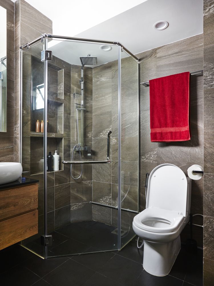 Eclectic, Modern Design - Bathroom - HDB Executive Apartment - Design by Fuse Concept Pte Ltd