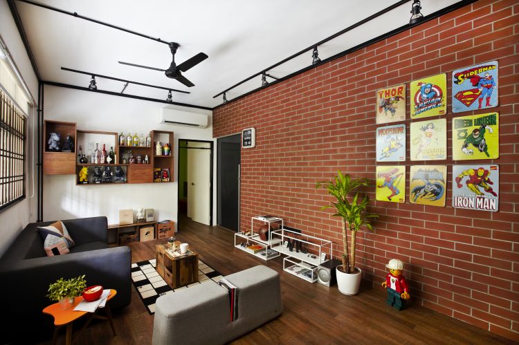 Country, Industrial Design - Living Room - HDB 4 Room - Design by Fuse Concept Pte Ltd