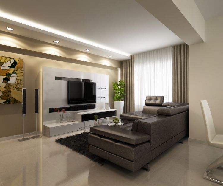 Contemporary, Modern Design - Living Room - HDB Executive Apartment - Design by Fusion Concept Interior