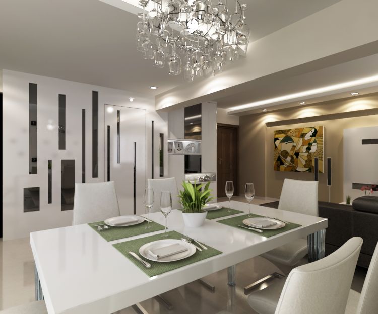 Contemporary, Modern Design - Dining Room - HDB Executive Apartment - Design by Fusion Concept Interior