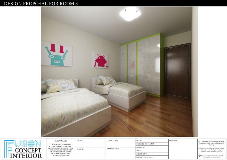 Contemporary, Modern Design - Bedroom - HDB Executive Apartment - Design by Fusion Concept Interior