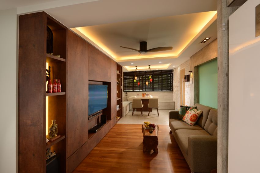 Mediterranean, Rustic, Vintage Design - Living Room - HDB 4 Room - Design by G'Plan Design Pte Ltd