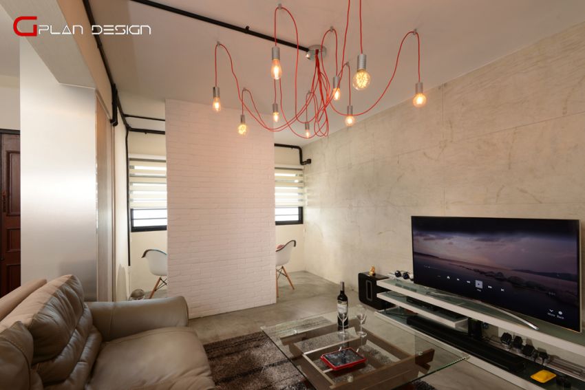 Industrial Design - Living Room - HDB 4 Room - Design by G'Plan Design Pte Ltd