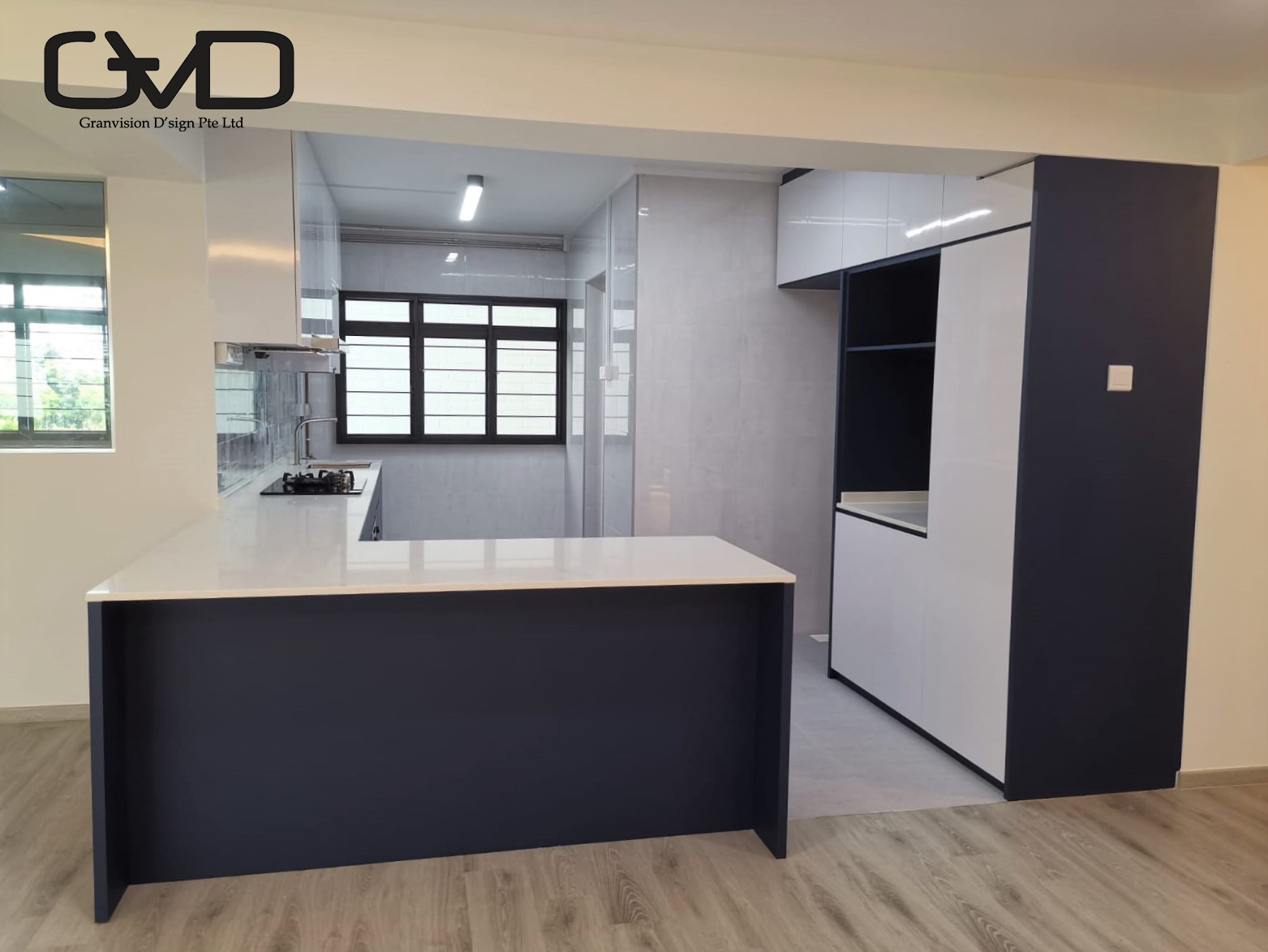 Contemporary, Modern Design - Kitchen - HDB 4 Room - Design by GranVision D'sign Pte Ltd