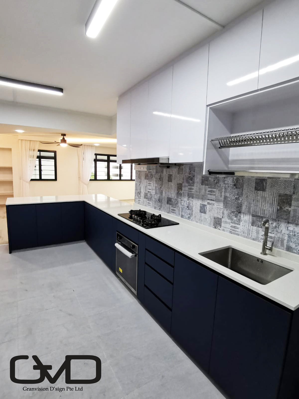 Contemporary, Modern Design - Kitchen - HDB 4 Room - Design by GranVision D'sign Pte Ltd