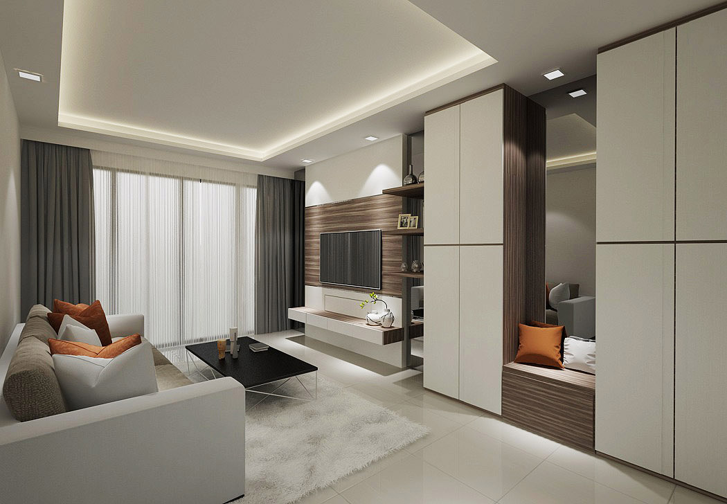 Contemporary Design - Living Room - HDB 4 Room - Design by Home Choice Services and Consultant