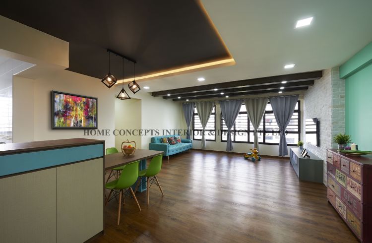 Contemporary, Modern Design - Living Room - HDB 5 Room - Design by Home Concepts Interior & Design Pte Ltd