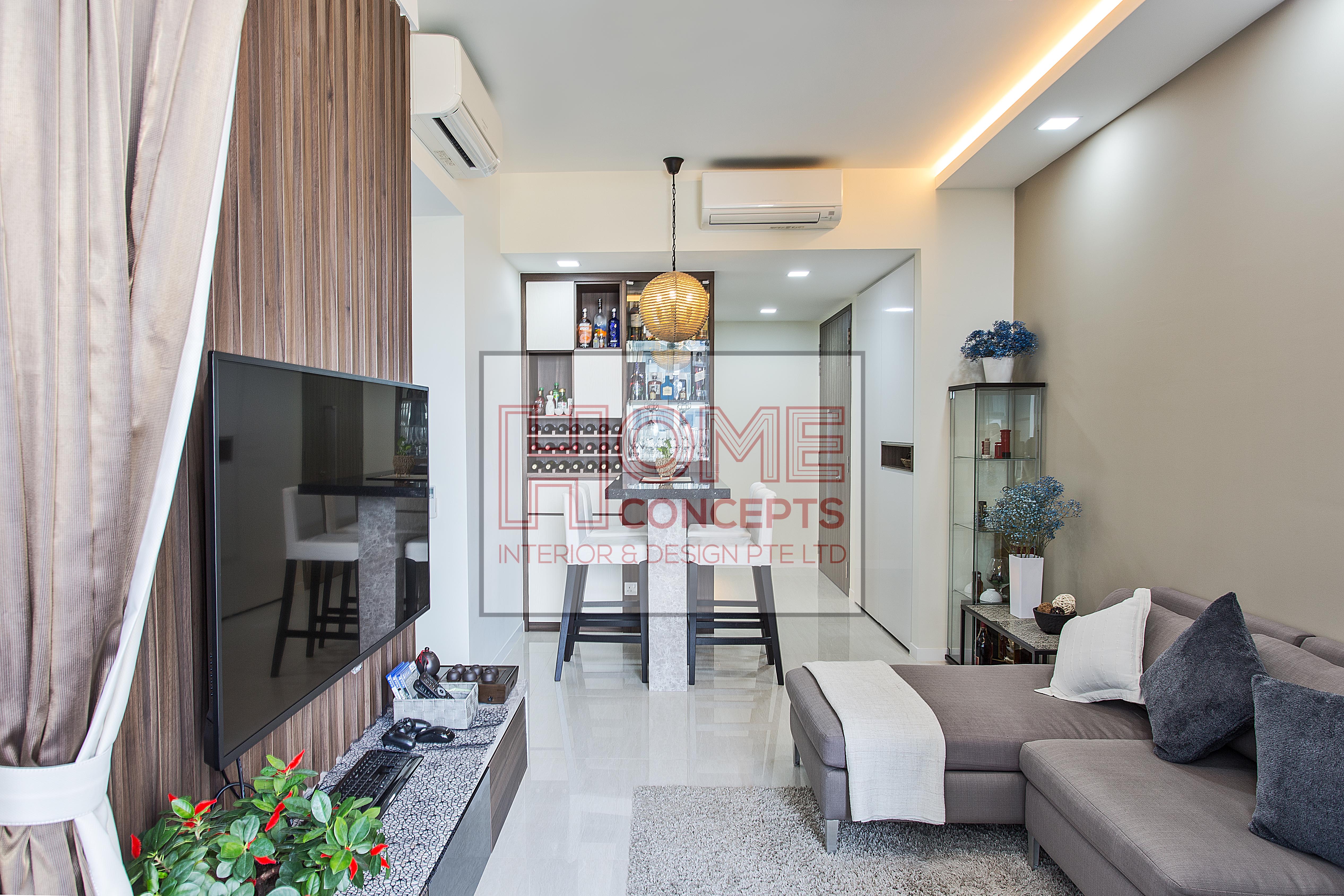 Contemporary, Resort Design - Living Room - Condominium - Design by Home Concepts Interior & Design Pte Ltd
