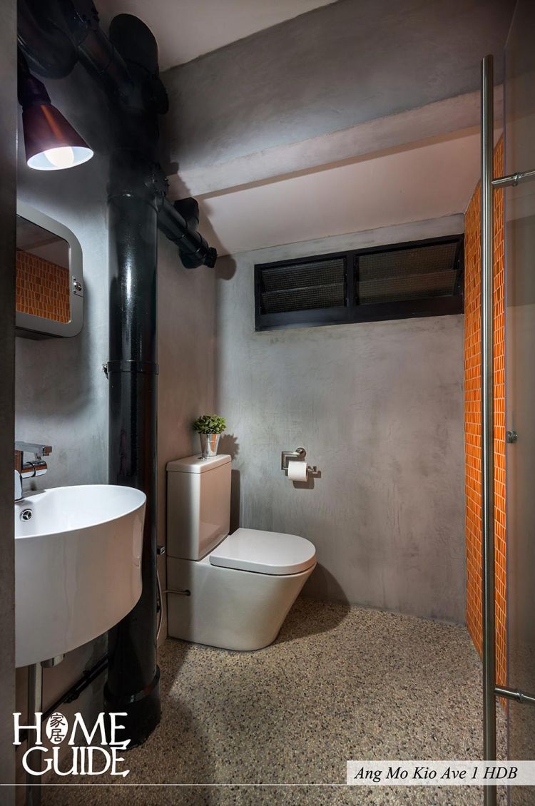 Industrial Design - Bathroom - HDB 3 Room - Design by Home Guide Design & Contracts Pte Ltd