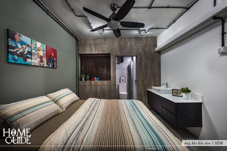 Industrial Design - Bedroom - HDB 3 Room - Design by Home Guide Design & Contracts Pte Ltd