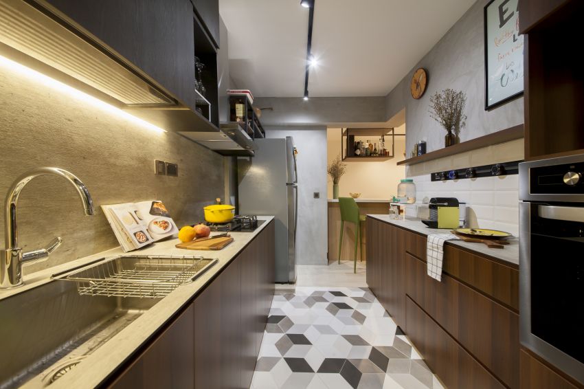 Eclectic, Industrial Design - Kitchen - HDB 4 Room - Design by Hue Concept Interior Design Pte Ltd