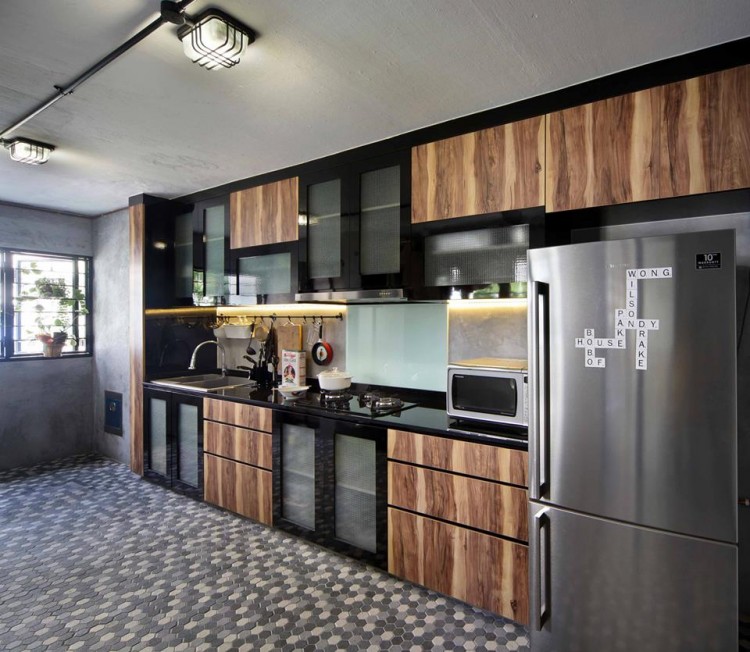 Modern, Retro Design - Kitchen - HDB 4 Room - Design by Hue Concept Interior Design Pte Ltd