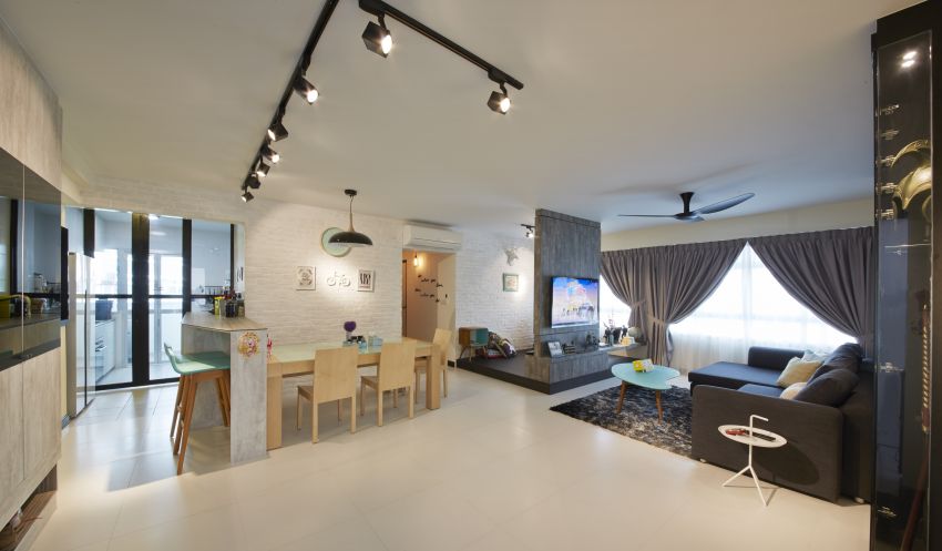 Industrial, Scandinavian Design - Living Room - HDB 5 Room - Design by I-chapter Pte Ltd