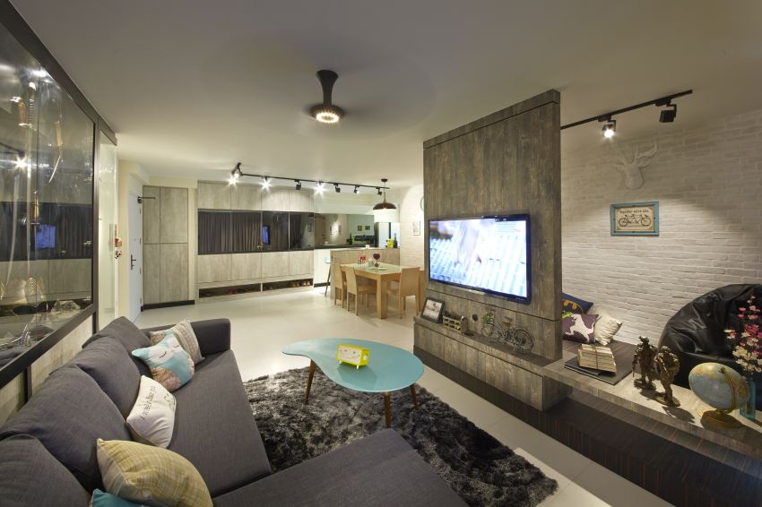 Industrial, Scandinavian Design - Living Room - HDB 5 Room - Design by I-chapter Pte Ltd