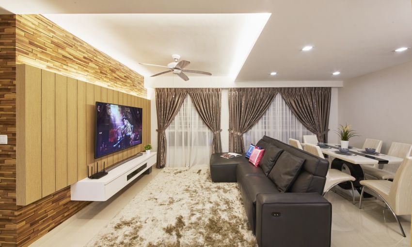 Contemporary, Modern Design - Living Room - HDB 5 Room - Design by I-chapter Pte Ltd