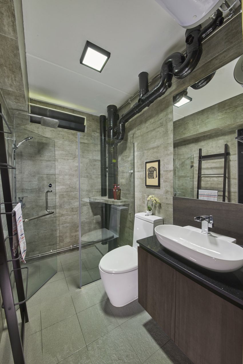 Industrial, Modern Design - Bathroom - HDB 5 Room - Design by I-chapter Pte Ltd