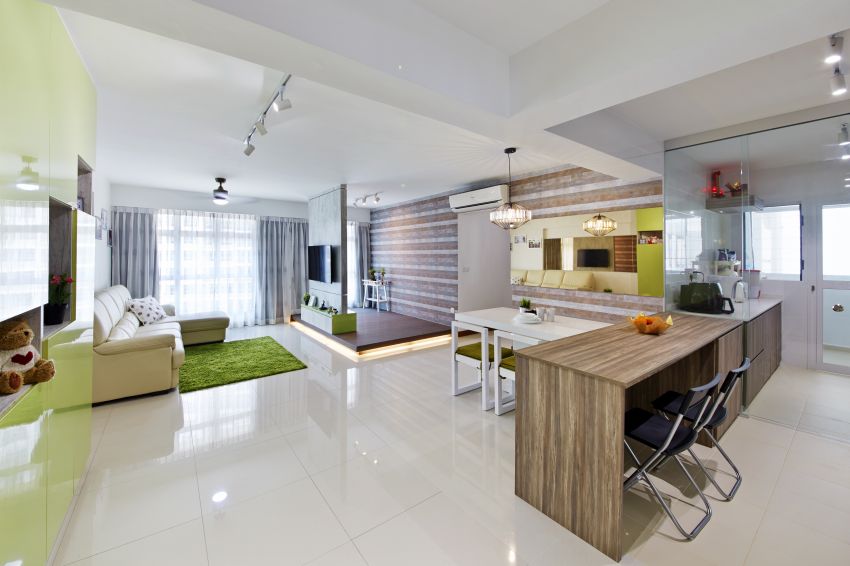 Tropical Design - Living Room - HDB 5 Room - Design by I-chapter Pte Ltd