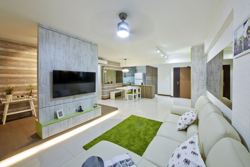 Tropical Design - Living Room - HDB 5 Room - Design by I-chapter Pte Ltd