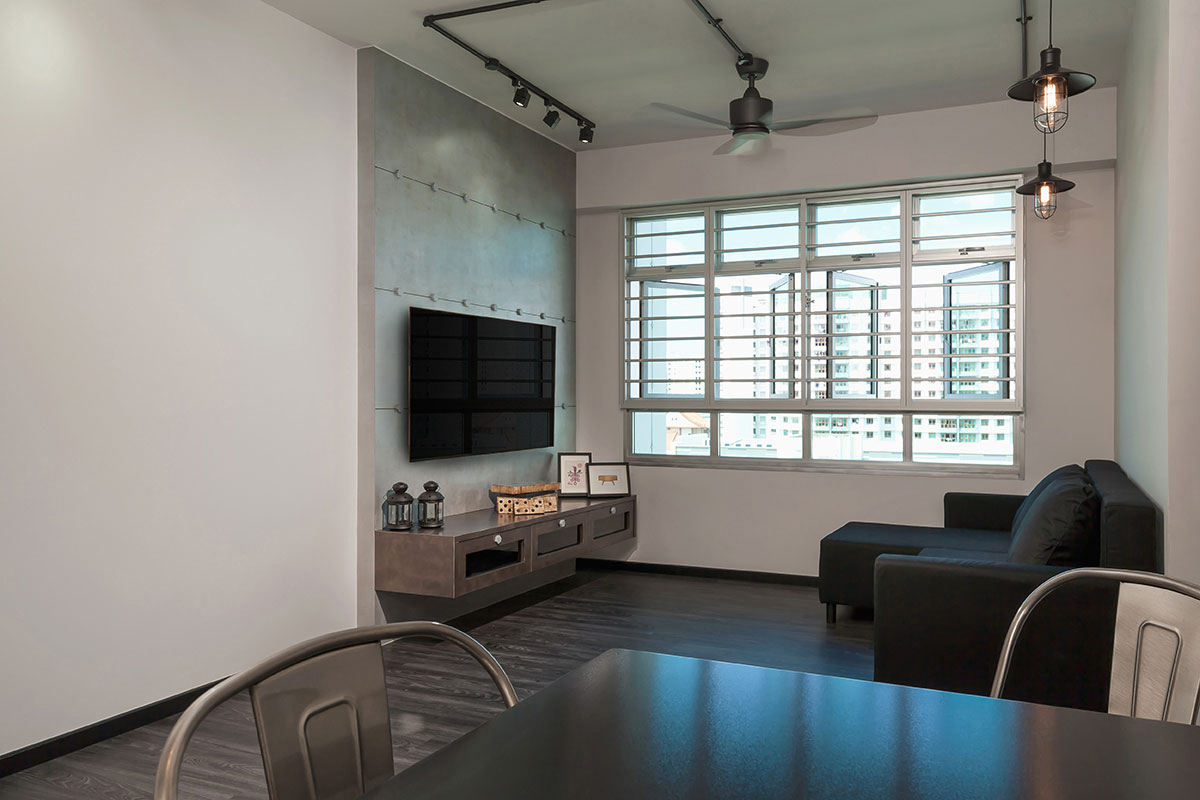 Industrial Design - Living Room - HDB 4 Room - Design by Icon Interior Design