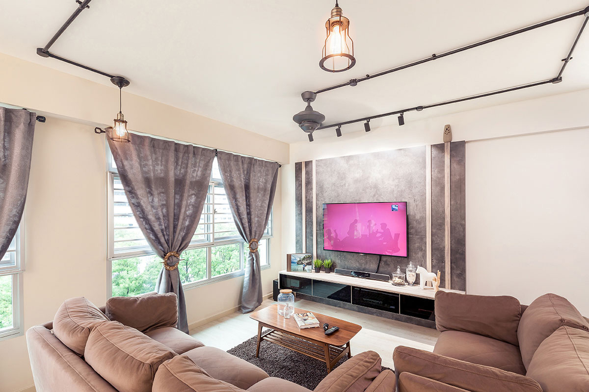 Industrial, Scandinavian Design - Living Room - HDB 5 Room - Design by Icon Interior Design