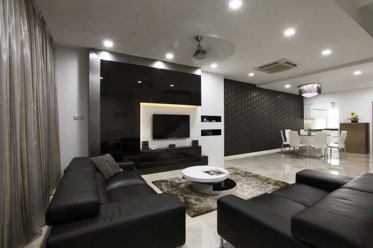 Industrial, Minimalist, Modern Design - Living Room - Landed House - Design by Ideal House Pte Ltd